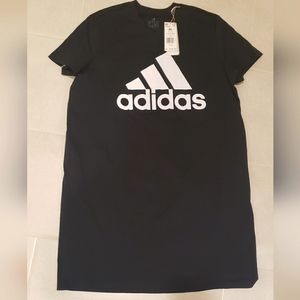 Adidas Womens logo  black shift dress, XL, 100% cotton short sleeve, NWT